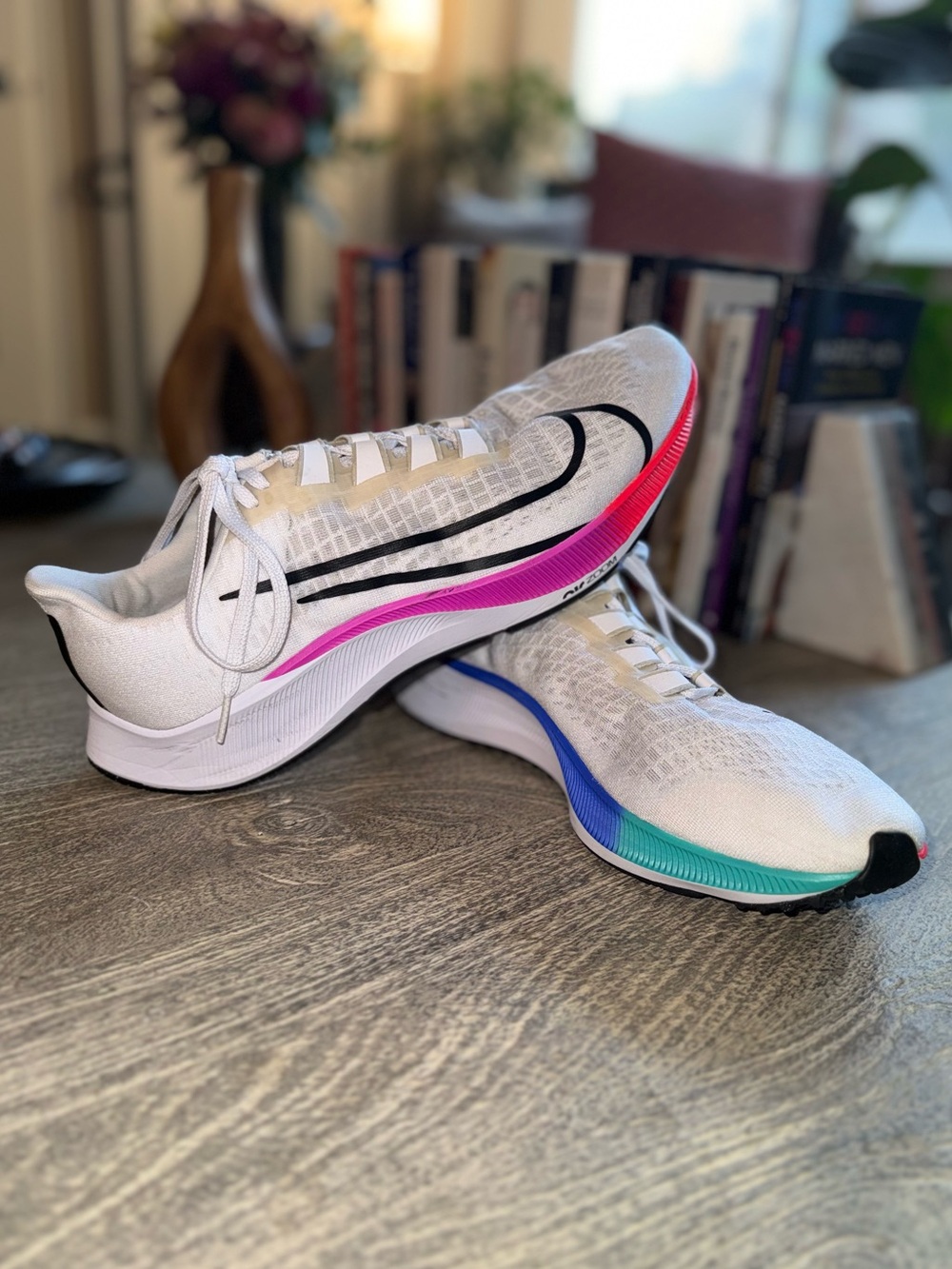 Nike Air Zoom Pegasus 37 Running Shoes in White/Black/Hyper Violet - "Like New"